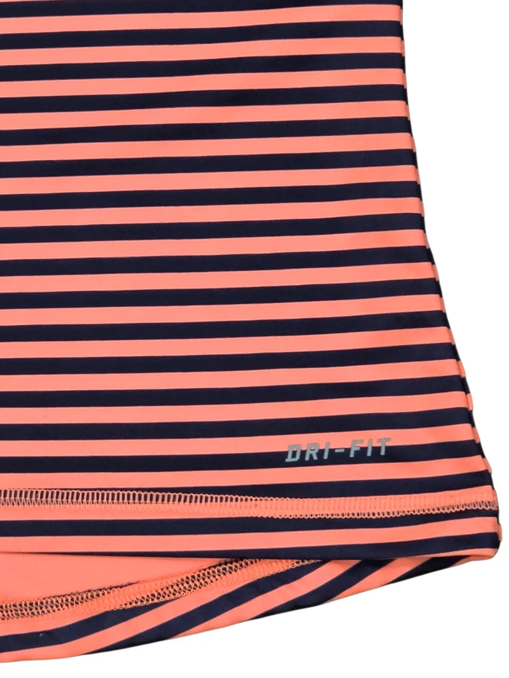 Nike Dri-FIT Women Medium Coral/Orange Navy Striped Racerback Athletic Tank Top